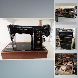 MaxSold Auction: This online auction features Vintage Sewing machines and accessories, Howard Miller Grandfather Clock, Furniture, Art and Decor including statutes, Glassware, Mirrors, TV, Electronics, Power tools, hand tools, Books and much more.