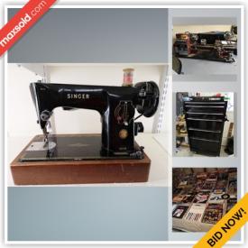 MaxSold Auction: This online auction features Vintage Sewing machines and accessories, Howard Miller Grandfather Clock, Furniture, Art and Decor including statutes, Glassware, Mirrors, TV, Electronics, Power tools, hand tools, Books and much more.