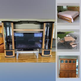 MaxSold Auction: This online auction features furniture, lamps, decor, appliances, entertainment center, NordicTrack, glassware, twin and king bed, drum kit, portrait photography equipment, camping equipment, LPs, school supplies, books, Electrolux vacuum cleaner, Luggage and much more.