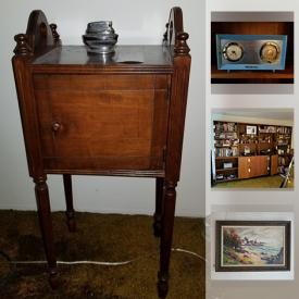 MaxSold Auction: This online auction features Signed Original Artworks, Beswick Dachshund, Chalet Glass Dish, Books, Vintage Radio Underwood typewriter, DVDs, CDs, LPs, Cabinet Record Player, Linens and much more.