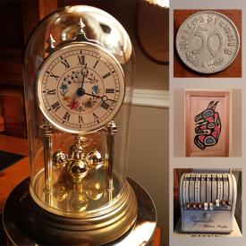 MaxSold Auction: This online auction features jewelry, coins, vintage toys and games, vintage clocks, wooden sculptures, varied memorabilia items, antique camera, paintings, coins, other various vintage items and much more!