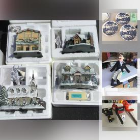 MaxSold Auction: This online auction features Thomas Kinkade Hawthorne Villages, rocks and minerals, doll collection, Theodore Haviland Mosaic China, MacGregor Umpire Gear, Rowenta Clothing Steamer, window air conditioner, cross country skis, Ventriloquist Mannequin, bell collection, chain saw, wood pellets and much more!