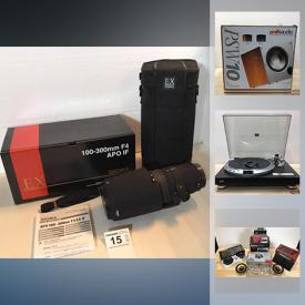 MaxSold Auction: This online auction features cameras and accessories such as lenses, tripods, lighting, adaptors, and teleconverters from makers such as Canon, Tokina, Olympus, Panasonic, and Viltrox, a home theatre projector, turntable, speakers and much more!