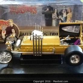 MaxSold Auction: This auction features collectible Die Cast and Hot Wheels model cars in original boxes, such as Munsters Dracula Dragster, Munsters Koach, Vanishing Point, Cola-Cola Bottling Truck, Santa Figure Dragster, 1933 Ford Coupe Kit, 1933 Ford Coupe Kit, as well as vintage signs and antique automobile horn, and much more.
