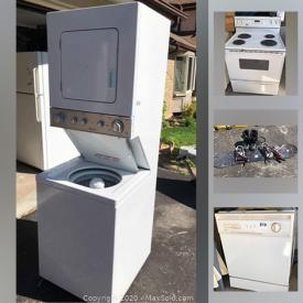 MaxSold Auction: This online auction features appliances such as Whirlpool washer dryer combo, Maytag refrigerator, and Maytag oven, sports equipment such as Salomon downhill skis, Bose sound system, antique display cabinet, gardening tools, camping equipment and much more!