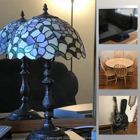 MaxSold Auction: This online auction features artworks, furniture, floor lamp, electronics, kitchenware, appliances, tiffany lamps, Bose wave, Yamaha guitar, recliner, Humidifier, Nautical dinnerware, luggage and much more.