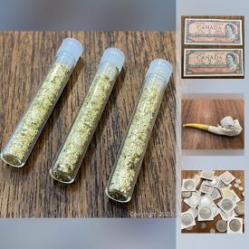 MaxSold Auction: This online auction features Canadian & U.S. Notes, U.S. coins, 24k Gold Flakes, wood finished pens, hand carved pipe, Foreign Bank Notes, jewelry and much more!