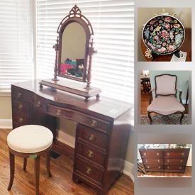 MaxSold Auction: This online auction features jewelry, artwork, antique furniture, lamps, dishware, collectibles, tools and much more!