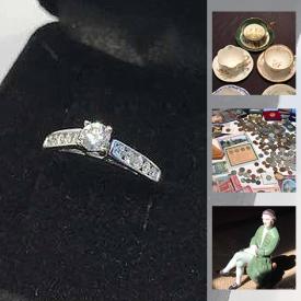 MaxSold Auction: This online auction features jewelry such as white gold 14k diamond ring, 14k gemstone ring, sterling silver necklaces, pearls, and vintage brooches, collectibles such as Royal Doulton figurines, world collectible coins, and crystal, original paintings, pottery, glassware and much more!