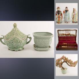 MaxSold Auction: This online auction features vintage vases and pots, incense burner, figurines, antique canisters and bowls, vintage jade bonsai trees, silverplated items, flatware, vintage thimbles, jade bangles, bottle stoppers, antique liquid blue iron, multimedia keyboards, books and much more!