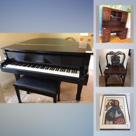 MaxSold Auction: This online auction features a baby grand piano, Saul Williams original art, masks collection, ornate trunks, woven basket collection, displays boats, Royal Doulton figurines, bicycle, Minori editor, indigenous art, Thai dolls, marionettes, batik art, fireplace mantle and much more!