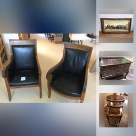 MaxSold Auction: This online auction features blue glass items, MCM buffet, original sculptures, Flatscreen TV, beach chairs, board games, golf clubs, area rug, sports equipment, original art and much more!
