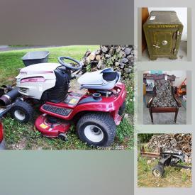 MaxSold Auction: This online auction features toys, Roll Top desk, foosball table, golf clubs, drill press, ice fishing gear, fish finder, power tools, bar fridge, camping gear, Stihl weed trimmer, Leigh dovetail jig, sailboat accessories, riding lawnmower, small kitchen appliances, Wii collection, pine high boy, christening gowns, collectors plates, strangle pottery and much more!