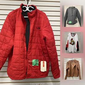 MaxSold Auction: This online auction features new clothing such as jackets, NHL official jerseys. jeans, belts, sweaters, shorts, hats, caps, winter gloves, coats, vests and much more!