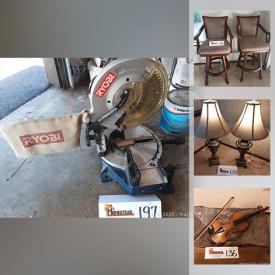 MaxSold Auction: This online auction features brass and wood telescope, children's books, beer steins, sake sets, carousel horse, decorative plates, Vizio TV, vintage violin, small kitchen appliances, peacock loom, infinity speakers, fishing poles, compound mitre saw, pet crate, smokeless Oil heater and much more!