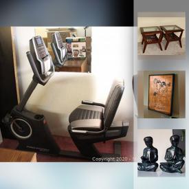 MaxSold Auction: This online auction features decorative plates, teacups, dining room furniture, wooden sculptures, copper etchings, recumbent bike, vintage books, Scheirich vase, playstation games, Bissel ProHeat Powersteamer and much more!