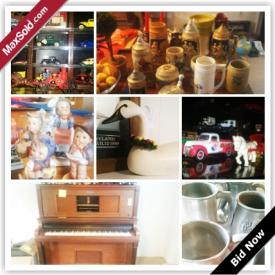 MaxSold Auction: This online auction features cunningham player piano, pewter mugs, national motor museum mint replicas, hummel collectibles, beer steins, medals and decors, stringed instruments, silver plates and silverware, kitchen and vintage glassware and much more!