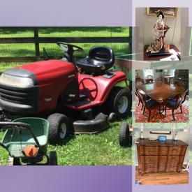 MaxSold Auction: This online auction features artwork, indoor and outdoor furniture, electronics, vintage items, decor, Asian dolls, bench, LaZBoy, generator, refrigerator, Bernina bone Chinaware, Limoges, Christmas tree, Wedgewood, silverware, barware, records, Hoover steam cleaner, CDs, tile cutter, Skilsaw, craftsman lawn tractor, Dewalt, miter saw, charcoal grills, books, ladder, tools, rugs and much more.