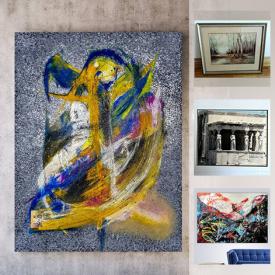 MaxSold Auction: This online auction features a large collection of artworks such as Arvydas Gaiciunas "Amorphous", Peter Li sign art, Bob Conge "Let it Snow", Ada Ahorn original watercolor painting, Peggy Corthouts (1959-) Water reflection Landscape, Tadas Zaicikas painting on canvass and much more.