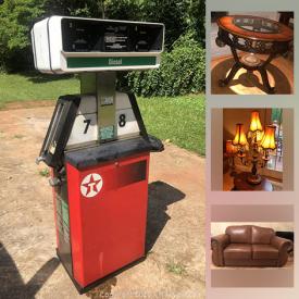 MaxSold Auction: This online auction features collections of warehouse and retail goods including massage and health and beauty, squishy splat balls and toys, storage totes, ornate wooden and leather furniture, rug, lamps, wall art and classic decor, crystal, patio furniture and much more!