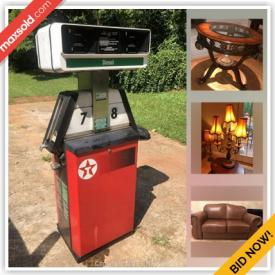 MaxSold Auction: This online auction features collections of warehouse and retail goods including massage and health and beauty, squishy splat balls and toys, storage totes, ornate wooden and leather furniture, rug, lamps, wall art and classic decor, crystal, patio furniture and much more!