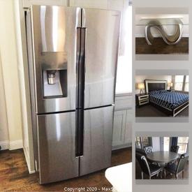 MaxSold Auction: This online auction features Samsung 4 door refrigerator, Sony TV, bow flex, king bedroom set, patio furniture, wine refrigerator, bicycles, small kitchen appliances and much more!