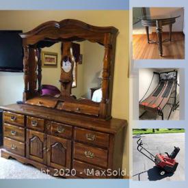 MaxSold Auction: This auction features furniture, lawn tools/furniture, baseball equipment, home decor and more. 