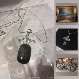 MaxSold Auction: This online auction features Amethyst earrings, costume jewelry, antique bottles, Cricut CRV001, dartboard, mirrors, fireplace mantle, mountain bike, new cardboard boxes, wreaths & signs and much more!