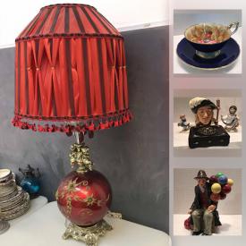 MaxSold Auction: This online auction features jewelry, collectibles, lamp, Wedgewood, Royal Doulton plate, Aynsley teacup, Lladro and Royal Doulton figures, Royal Doulton Toby mug, art glass, vases, Limoges, pottery, Belleek dishware, brooches, red cherub lamp, hand-painted icon and much more.