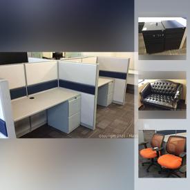 MaxSold Auction: This online auction features office furniture such as cubicle partitions, office chairs, board room table, desks, filing cabinets, computer tables, round tables, credenza, cabinets and more, cables, wall plaques, live plants, safe, power bars, dishwasher, speakers and much more!