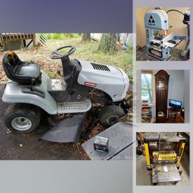 MaxSold Auction: This online auction features collectibles such as Limoges, and Boy Scout memorabilia, furniture such as dining table, upholstered recliner, butcher block island, and oak computer desk, electronics such as Canon scanner, HP Laptop, and HP printer, power tools such as Drexel pro, Black & Decker saw, Delta band saw, and Craftsman scroll saw, Pride scooter, bookcases, books, floor lamps, pet supplies, linens, Singer sewing machine, wall art, CDs, DVDs, kitchenware, glassware, small kitchen appliances, home health aids, Craftsman riding lawn mower and much more!