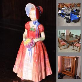 MaxSold Auction: This online auction features solid wood furniture for the living room and bedroom, Royal Doulton, Wedgwood, and crystal decor, silver plate, turntables and albums, french horn, vintage books, kitchenware including Tupperware, pyrex, and small appliances, Schwinn exercise and outdoor bikes, snow shoveler and gardening, workshop, and office equipment such as printers, sewing machine and typewriter, automotive tools, household accessories including shop vac, mobility devices and much more!