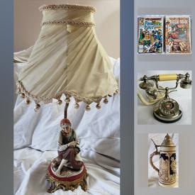 MaxSold Auction: This online auction features comic books, hockey cards, vintage postcards, Meccano robot, essential oil diffuser light, German wine jug, Goebel miniature, Wii games, giant PEZ dispenser, window air conditioner and much more!