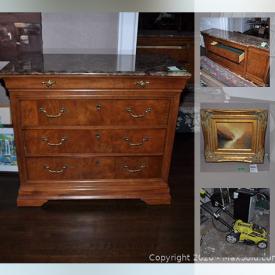 MaxSold Auction: This online auction features artwork, furniture, electronics, carpets, outdoor decor, garden tools and much more!