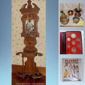 MaxSold Auction: This online auction features artworks, furniture, antique and vintage items, jewelry, decors, collectibles, magazine, silverplate, wood carvings, air compressor, electric spray washer, power tools, hand tools and much more.