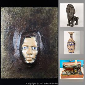 MaxSold Auction: This online auction features signed oil paintings, signed Watercolour, vintage Chinese art, framed antique Photographs, Asian dish set, vintage books, vintage underwood typewriter, vintage singer sewing machine, rugs and much more!