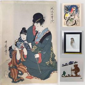 MaxSold Auction: This online auction features a Chaggal original lithograph, Marilyn Monroe art, Utamaro Kitagawa Japanese woodcut, Eskimo original print, Demon M Pettit jean and much more!