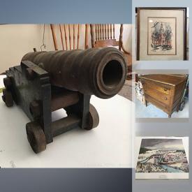 MaxSold Auction: This online auction features lead soldiers, black powder Cannon, binoculars, vintage books, fire pit, bell helmet, pressure washer, pocket watches, costume jewelry, rototiller, corner cabinet, fishing rods, motorized wheelchair, power tools, Hess trucks and much more!