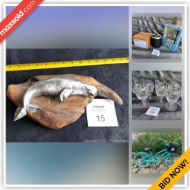 MaxSold Auction: This online auction features SAD light, golf clubs, jewelry, pewter sculpture, vintage jewelry, swiss Bucherer watch, miniature pottery set, Swarovski crystal figurines, horsehair pottery, NIB diffuser, rock tumbling kit, vintage Ruby red glassware and much more!