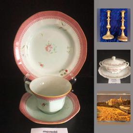 MaxSold Auction: This online auction features antique irons, beer steins, sports memorabilia, teapots, Plimoth pottery, black Amethyst glass, Wade figurines, vintage postcards, Pelonis heater, vintage books, vintage art and much more!