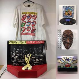 MaxSold Auction: This online auction features a large collection of vinyl such as The Rolling Stones The Satanic Majestic Request, LPs, bronze sculptures, lead stain glass window panel, Japanese Mask carved wood, Voodoo Lounge Tour 1994-95 shirt, typewriter, books and much more.