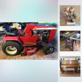 MaxSold Auction: This online auction features antique farming tools, cross country & downhill skis, hummel figurine, table saw, pedal trailer, sports equipment, tractor mower, metal advertising signs and much more.