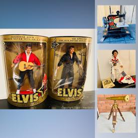 MaxSold Auction: This online auction features stamps, vintage dolls, Elvis collectibles, teacups, vintage Dept 56 Dickens Village, NIB Action figures, laserdiscs, HO Scale train accessories, tools, coffee table art books, astrolabe and much more!