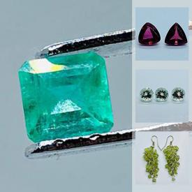 MaxSold Auction: This online auction features a blue-green Emerald, aquamarines, tourmalines, citrines, topazes, sapphires, garnets, amethysts, opal, carved moon face, cluster earrings and much more!