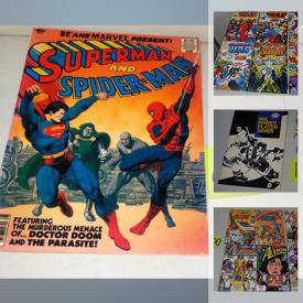 MaxSold Auction: This online auction features vintage comic books such as Superman, Venom, Spiderman, Daredevil, Marvel Knights Punisher, Star Wars, Nancy Drew, Xmen, Star Trek, Wolverine, Detective Comics Batman and more, illustrated books, vintage hockey mini cards, die-cut cards, Gordie Howe hockey card, Batman plushie and much more!