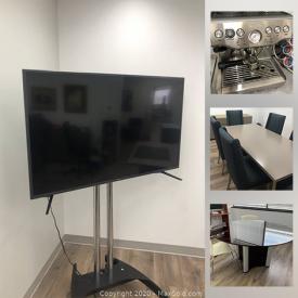 MaxSold Auction: This online auction features Steinhauser furniture, contemporary Credenza, Samsung smart TV, drafting table, large whiteboards, office chairs, mini-fridge, label printers and much more!