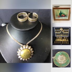 MaxSold Auction: This online auction features Waterford crystal, Murano bowls, sterling silver jewelry, pearls, Belleek dishes, teacups, Toby mugs, Royal Doulton figurine, Hummel collectible plates, original stone sculptures, Corgi die-casts, vintage original oil paintings, vintage brooches, vintage Chinaware and much more!