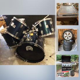 MaxSold Auction: This online auction features Longaberger baskets, sports gear, pressure washer, camping gear, scroll saw, yard tools, vintage toys, BBQ grill, tires, Craftsman lawnmower, shop-vac, tools, ping-pong table, drum set, Brunswick pool table, TV and much more!