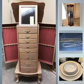 MaxSold Auction: This online auction features a glass Curio cabinet, Samsung 40 inch television, LaZBoy recliner, ladies jewelry, a large lot of tools and hardware fasteners and fixtures including Durabuilt drill, new wrench set Kobalt hand tools, luggage, Jewelry Armoire cabinet, Brand new wheelchair with 2 types of leg support, commode, brand new tub transfer system, Wolfgang puck pan, health craft pans, utensils and griddle and much more