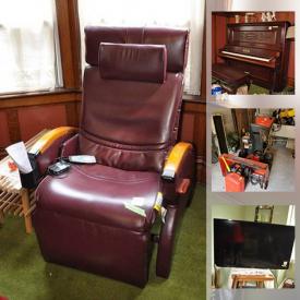 MaxSold Auction: This online auction features health and mobility items including a spa recliner and wheelchair, musical accessories and Duncombe piano, velour chairs, recliners, dark wood bedroom set and art deco dresser, rugs and tapestry, Wedgwood, collectible plates, and other ceramics, glassware, and decor, Royal Albert and dishware made in England, small kitchen appliances, service ware, snowblower and patio, and garden tools and much more!